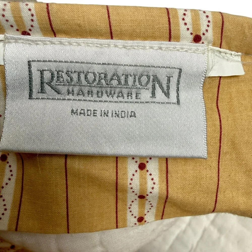 Restoration Hardware Quilted Pillow Sham Yellow Paisley Standard Pillowcase RefA